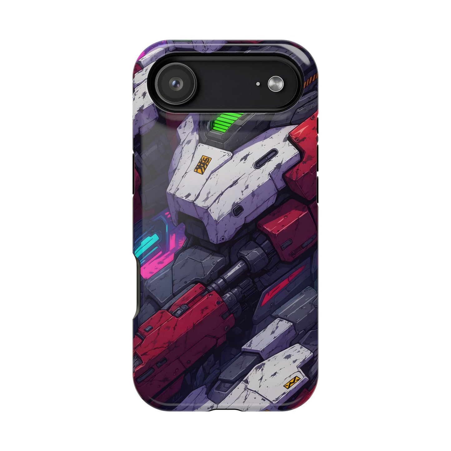Cyber Armor: Battle-Worn Mecha Print MagSafe Case