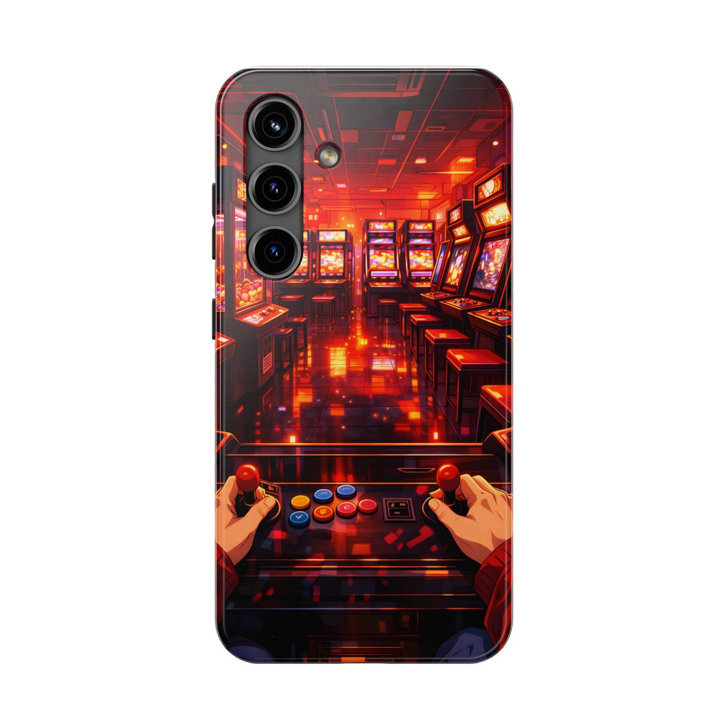 Retro Arcade Game POV Tough Case - Cyber City Gaming Cover for iPhone & Samsung