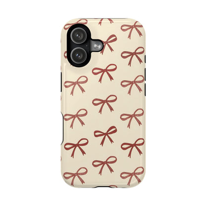 Burgundy Bows Coquette Magnetic Tough Case