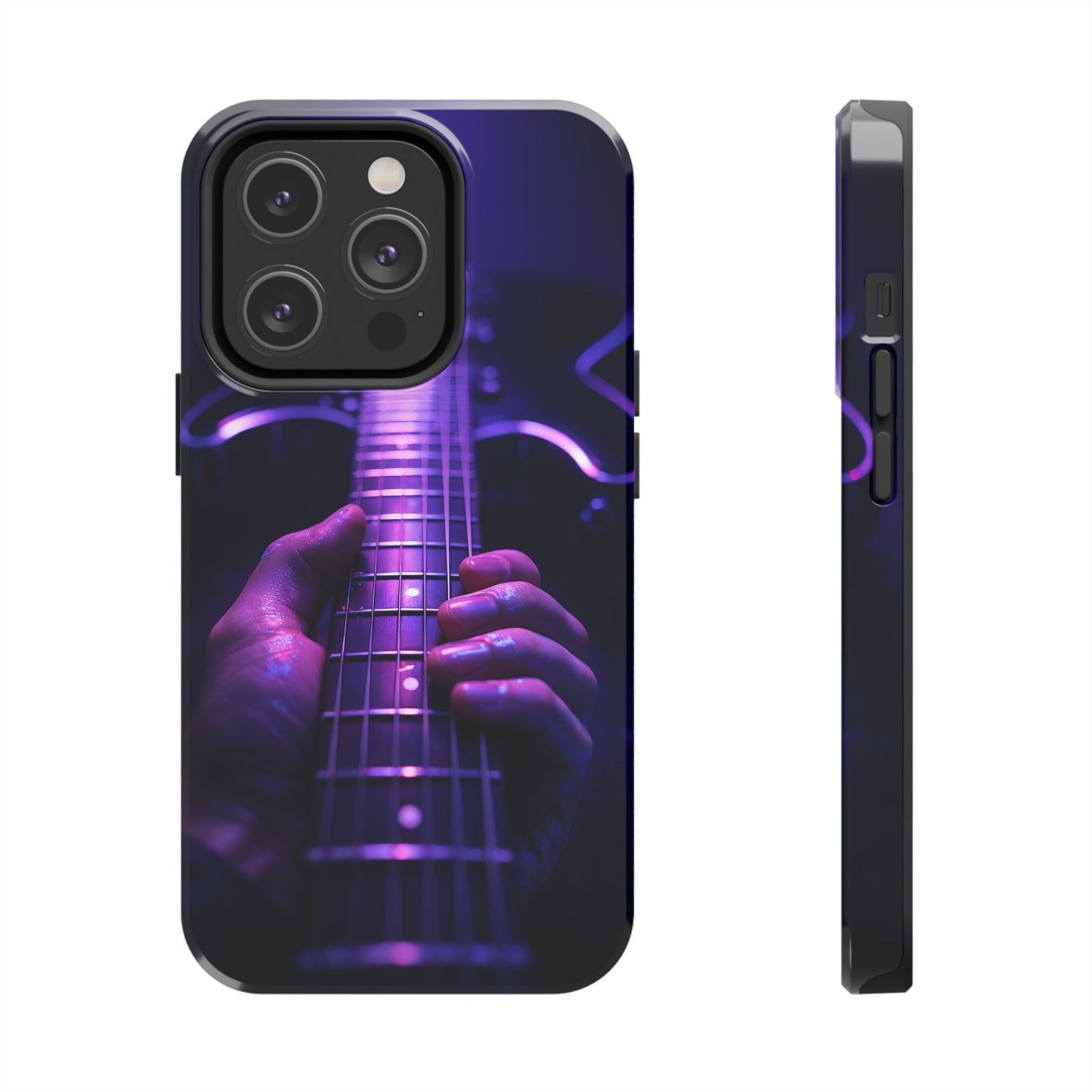 Neon Electric Guitar Tough Case - Purple Stage POV Cover for iPhone & Samsung