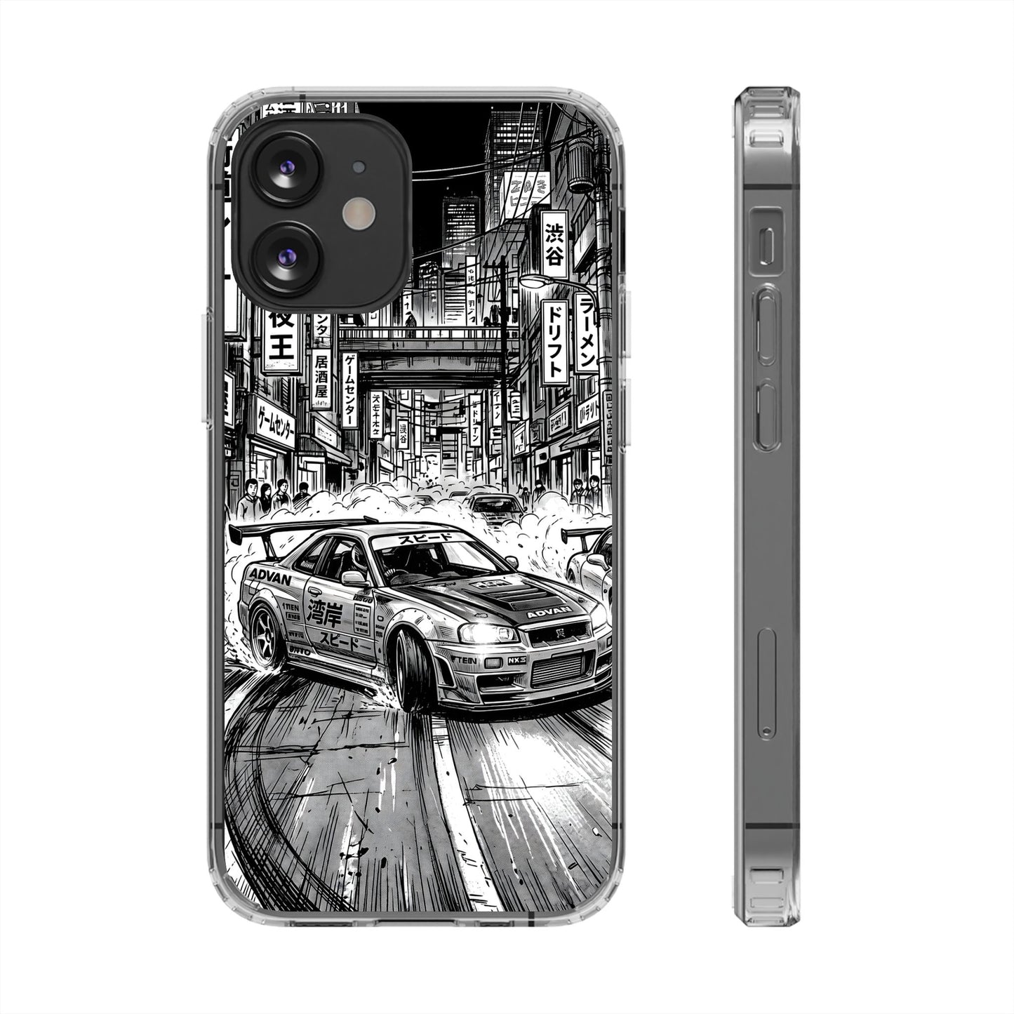 Tokyo Night Drift Manga Case - MagSafe Compatible JDM Clear Cover