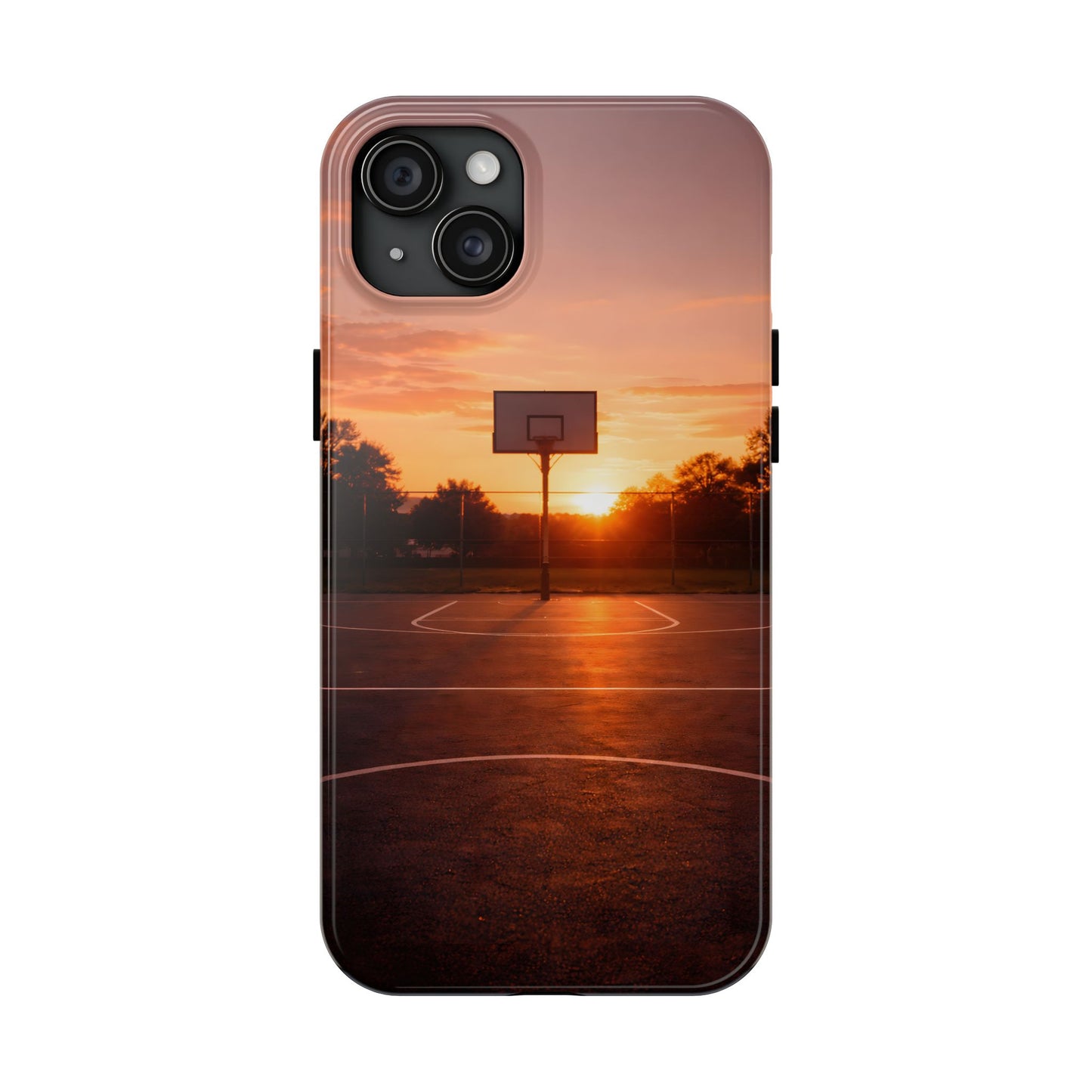 Golden Hour Basketball Court Tough Case - Urban Sunset Cover for iPhone & Samsung