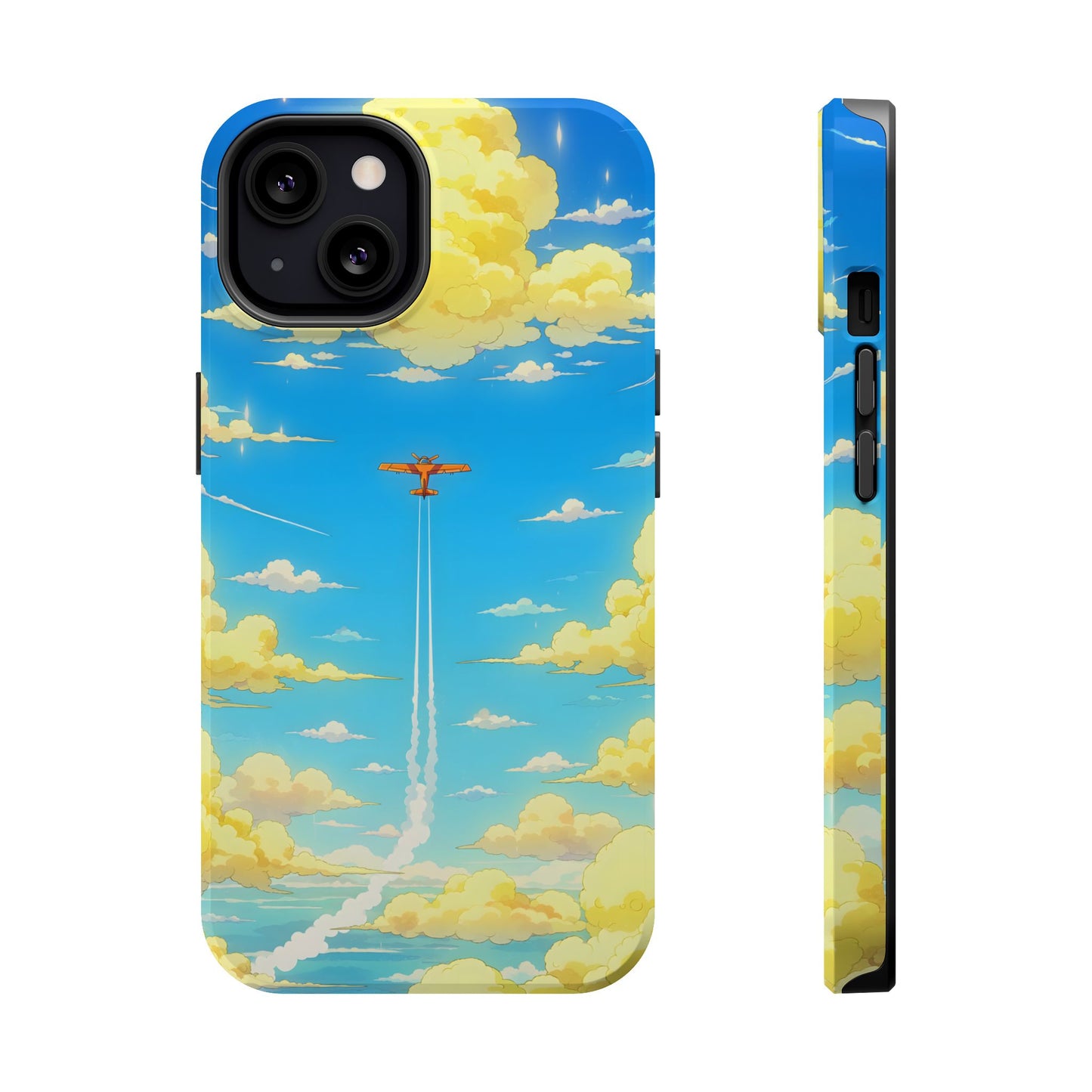 Cinematic Flight: Vintage Airplane Anime Sky MagSafe Case