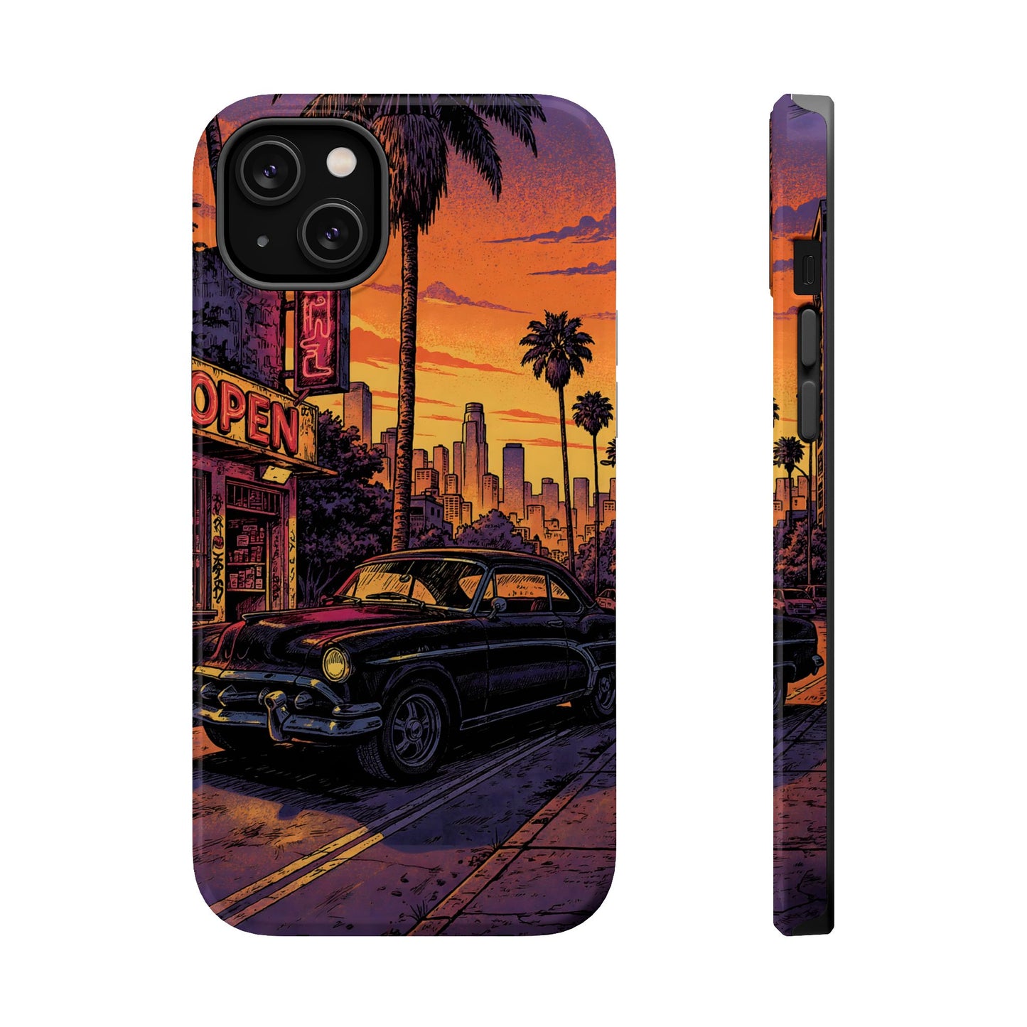Retro Boulevard: Lofi Sunset Classic Cruiser MagSafe Case