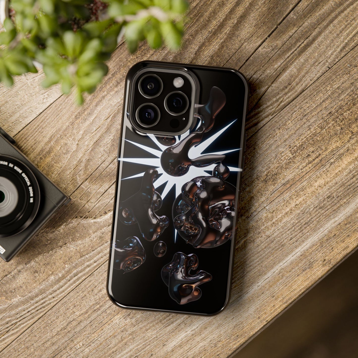 Liquid Chrome 3D Bubbles Magnetic Impact Case