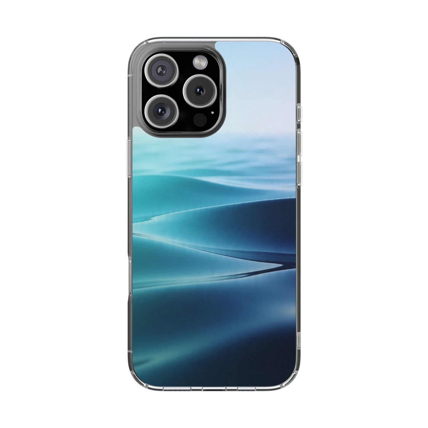 Serene Ocean Waves Clear Case - MagSafe Compatible Coastal Cover