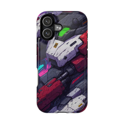 Cyber Armor: Battle-Worn Mecha Print MagSafe Case