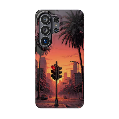 Lofi City Sunset: Aesthetic Urban Palm Tree MagSafe Case