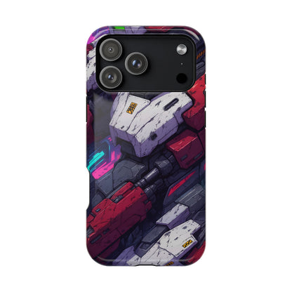 Cyber Armor: Battle-Worn Mecha Print MagSafe Case