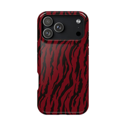 Crimson Instinct: Bold Red Tiger Print MagSafe Case