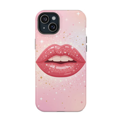 Glamorous Pink Glitter Lip Magnetic Impact Case