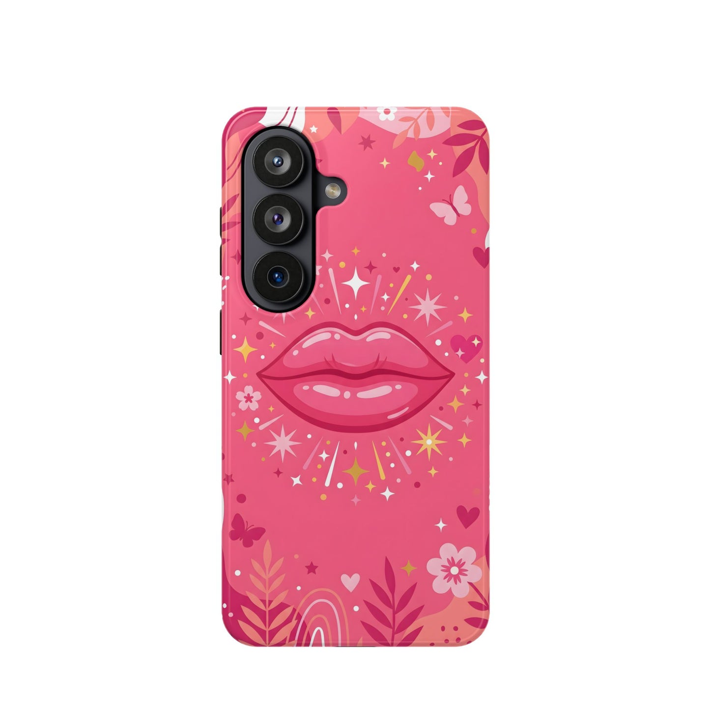 Retro Pink Kiss Floral Magnetic Impact Case