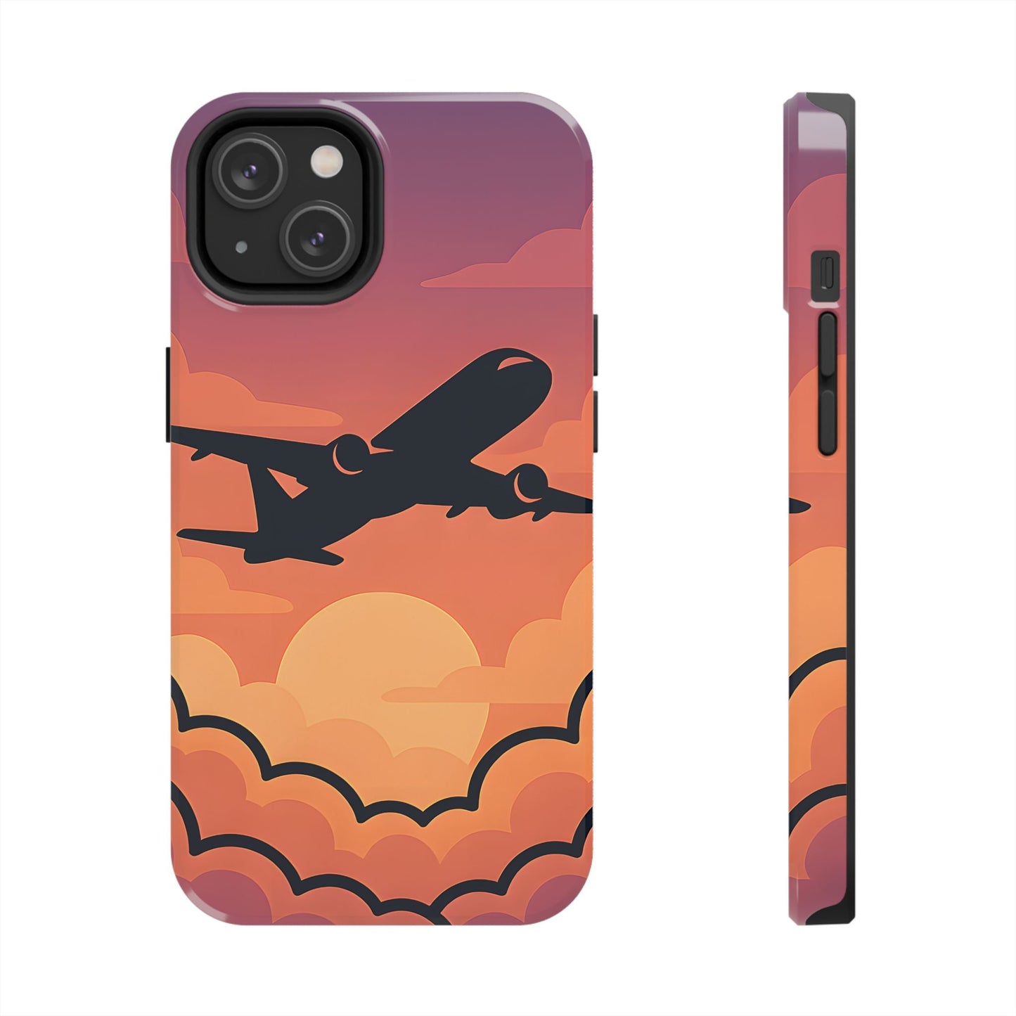Sunset Flight Tough Case - Minimalist Aviation Aesthetic Travel Cover