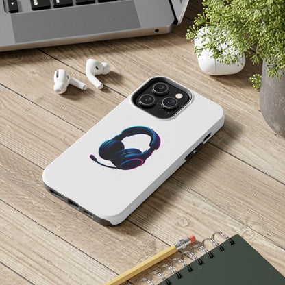 Minimalist Gaming Headset Tough Case - Clean Tech Cover for iPhone & Samsung