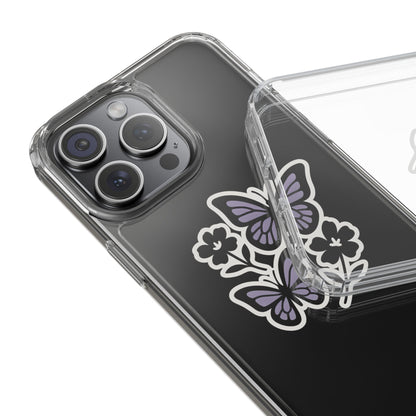 Clear Lavender Butterfly Case - Floral Botanical Transparent Cover for iPhone & Samsung