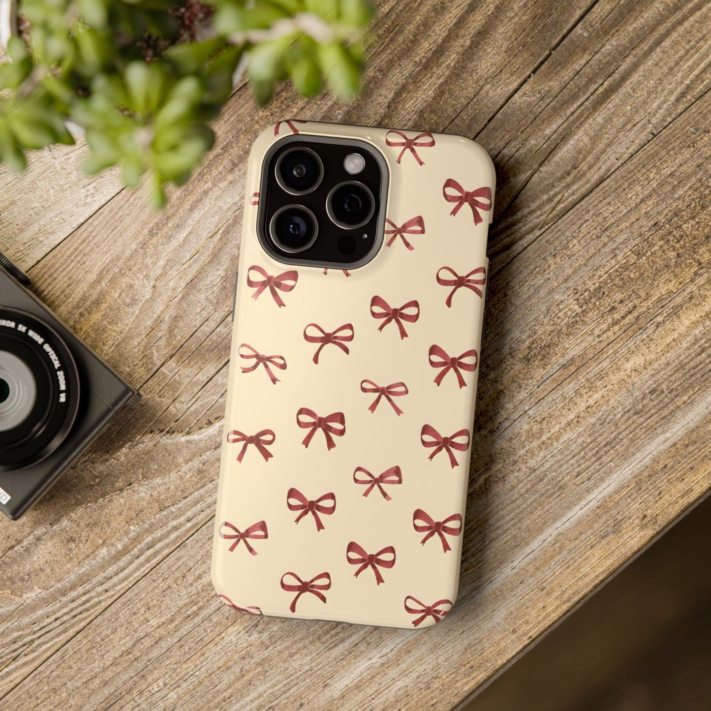 Burgundy Bows Coquette Magnetic Tough Case