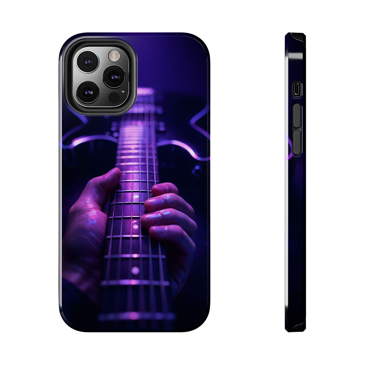 Neon Electric Guitar Tough Case - Purple Stage POV Cover for iPhone & Samsung