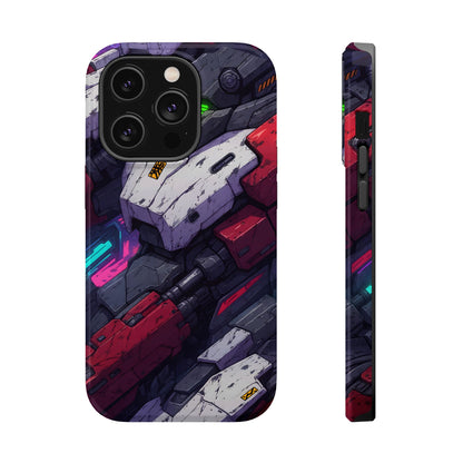 Cyber Armor: Battle-Worn Mecha Print MagSafe Case