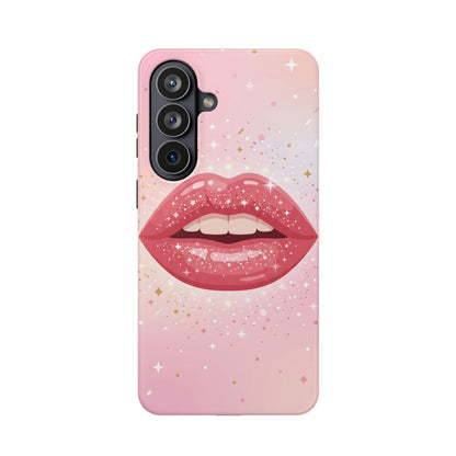Glamorous Pink Glitter Lip Magnetic Impact Case