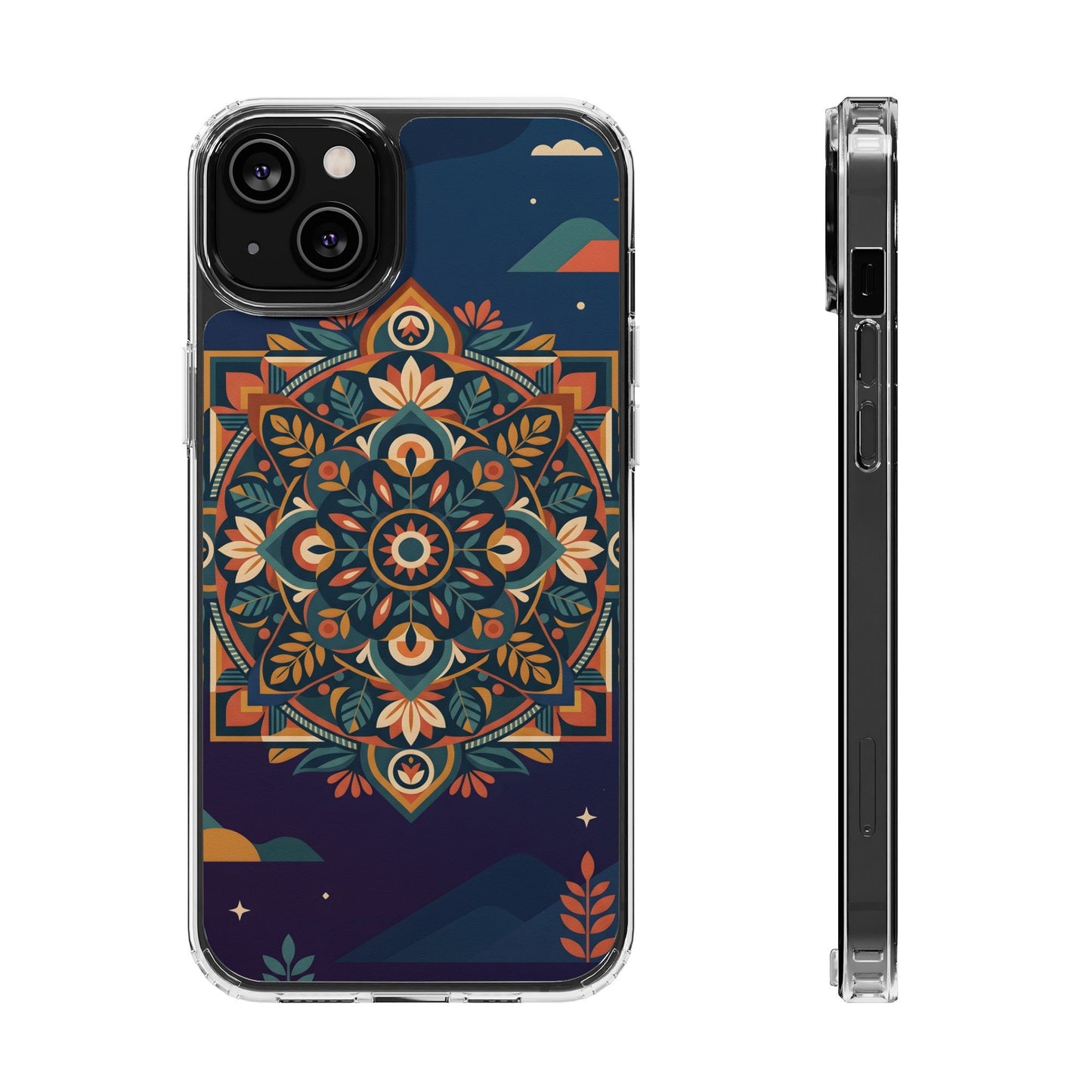 Mystic Desert Mandala Clear Case - MagSafe Compatible Boho Cover