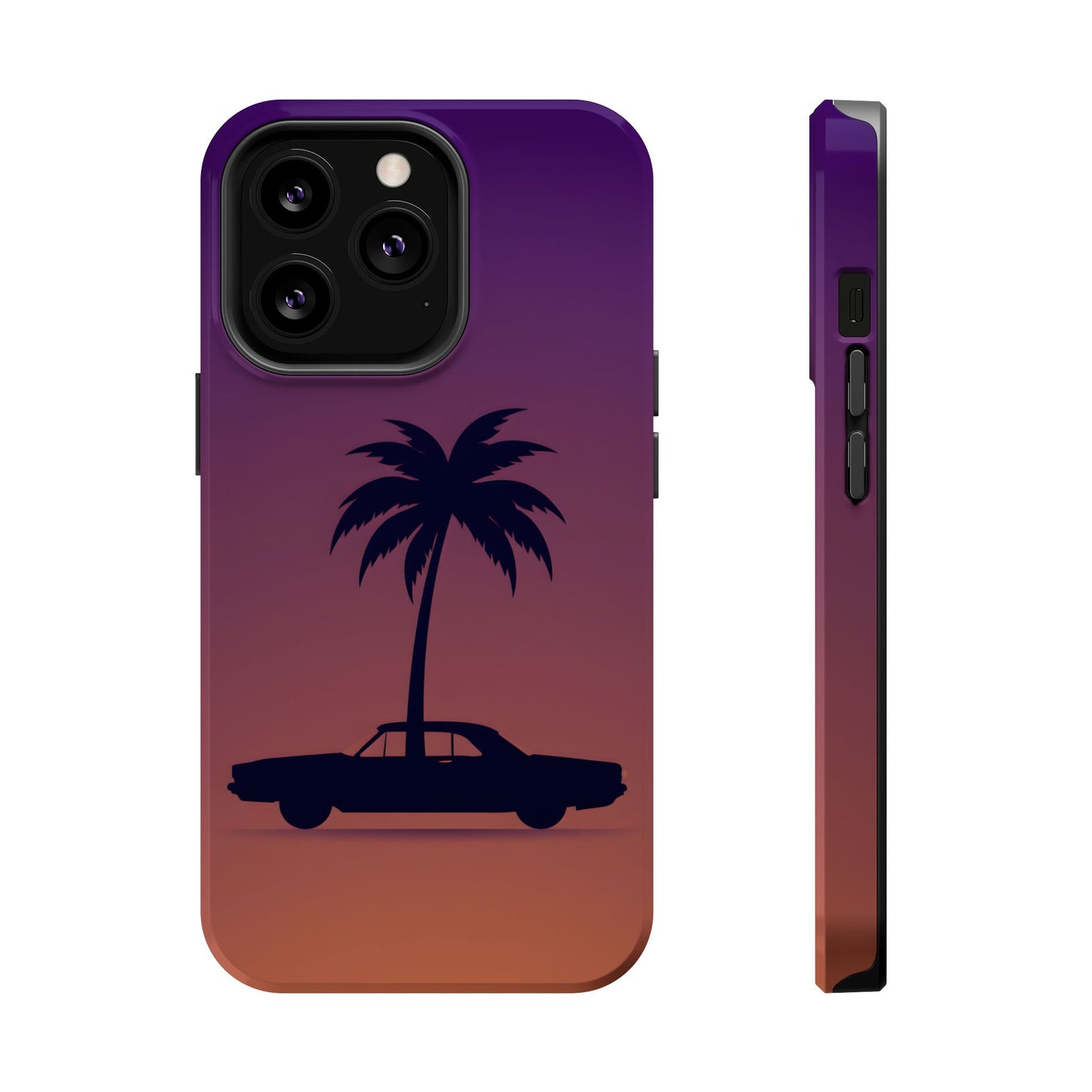 Midnight Drive: Retro Palm Tree Sunset MagSafe Case