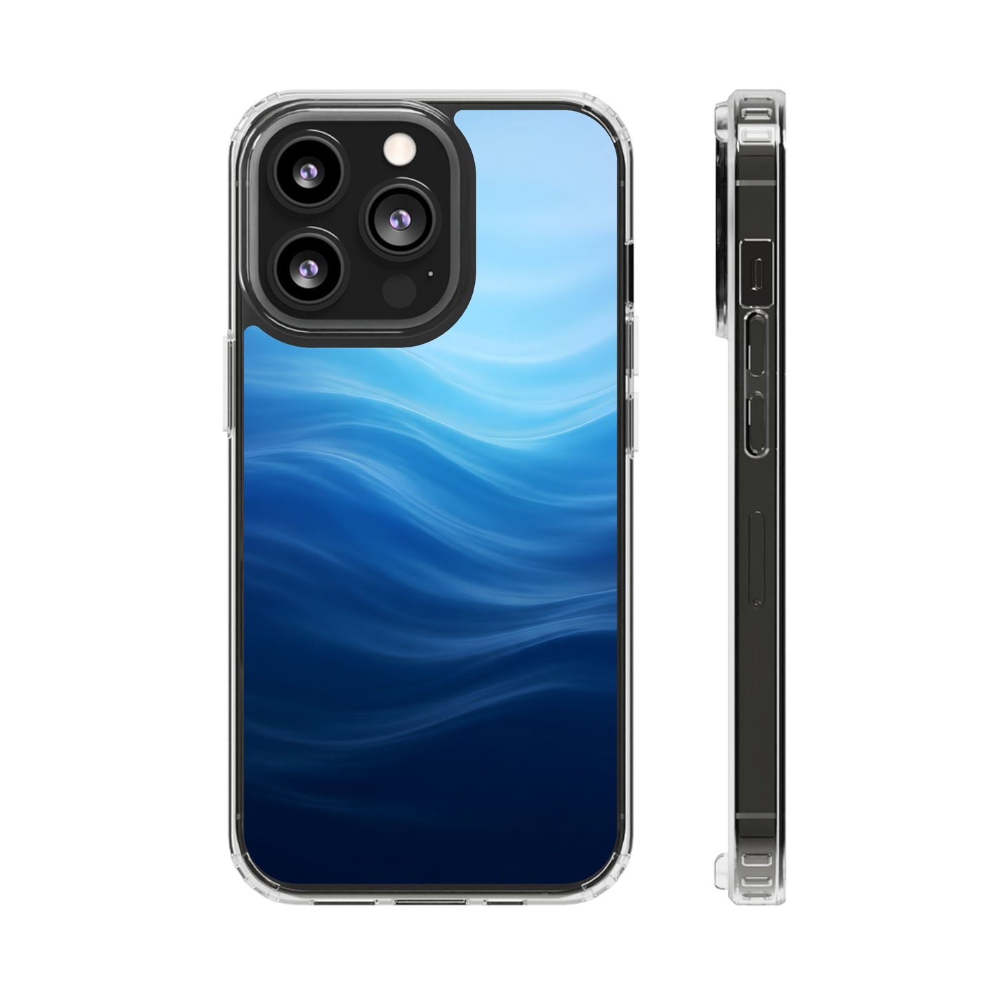 Deep Ocean Waves Clear Case - MagSafe Compatible Coastal Cover