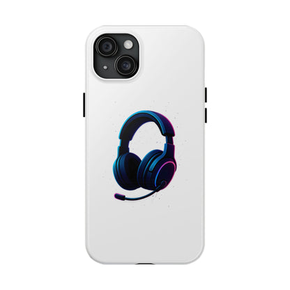 Minimalist Gaming Headset Tough Case - Clean Tech Cover for iPhone & Samsung
