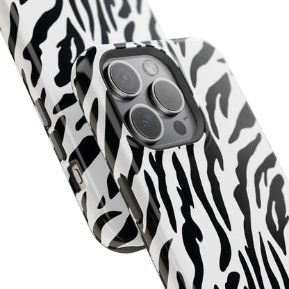 Monochrome Safari: Classic Black & White Zebra MagSafe Case