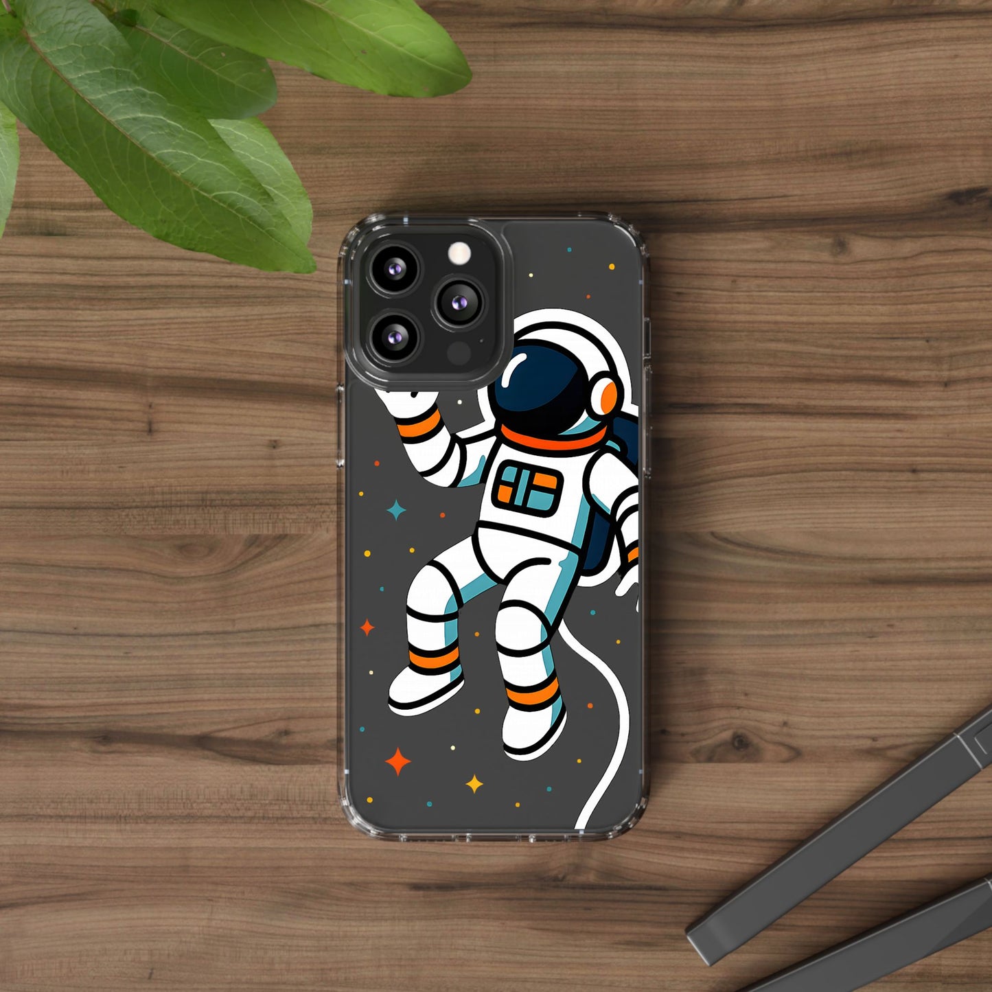 Clear Astronaut Space Case - Minimalist Galaxy Aesthetic Transparent Cover