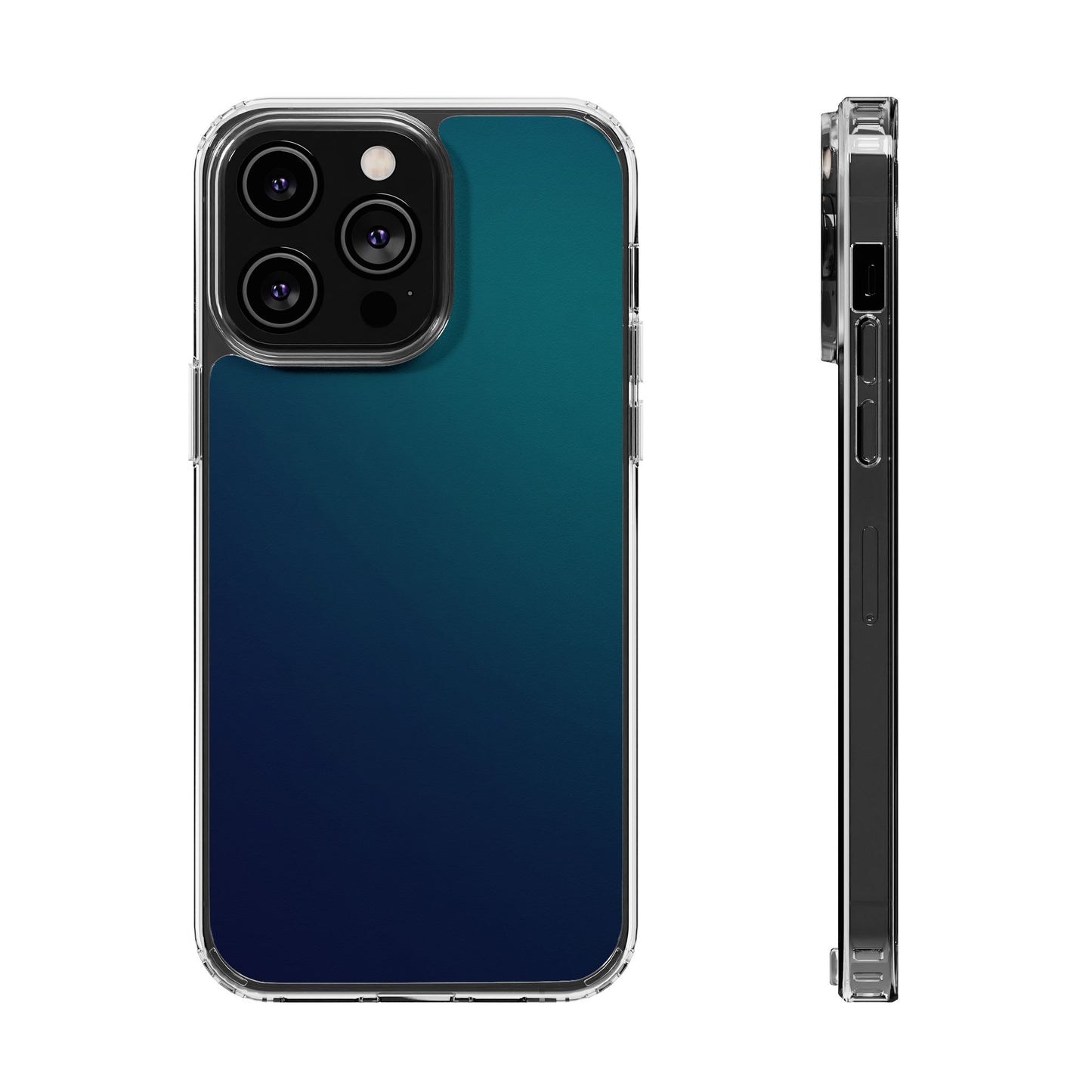 Midnight Ocean Aura Clear Case - MagSafe Compatible Deep Teal Gradient