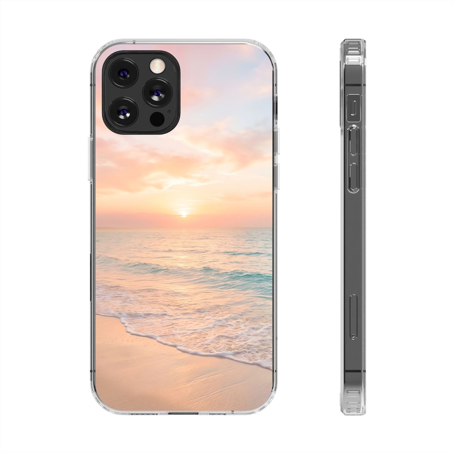 Serene Coastal Sunset Clear Case - MagSafe Compatible Beach Cover