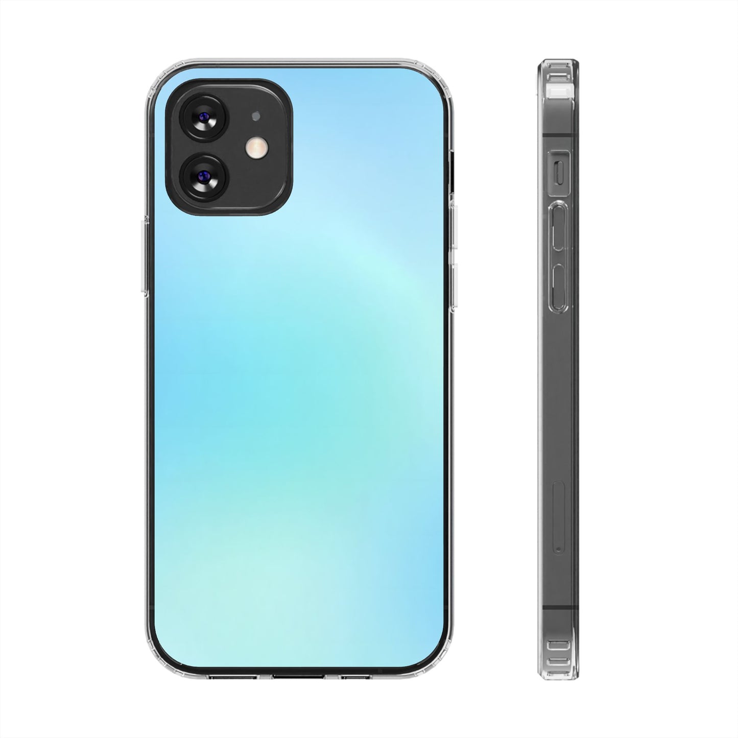 Sky Blue Aura Clear Case - MagSafe Compatible Pastel Gradient Cover