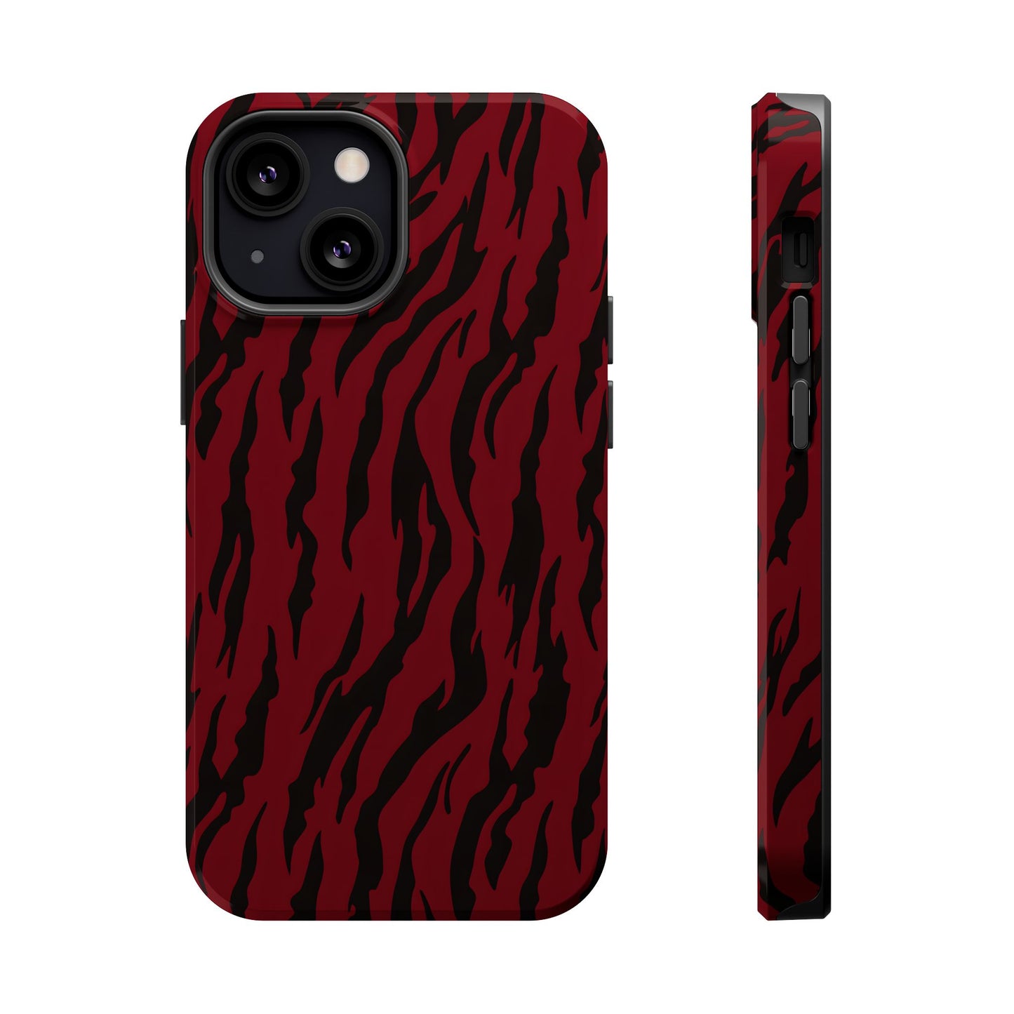Crimson Instinct: Bold Red Tiger Print MagSafe Case