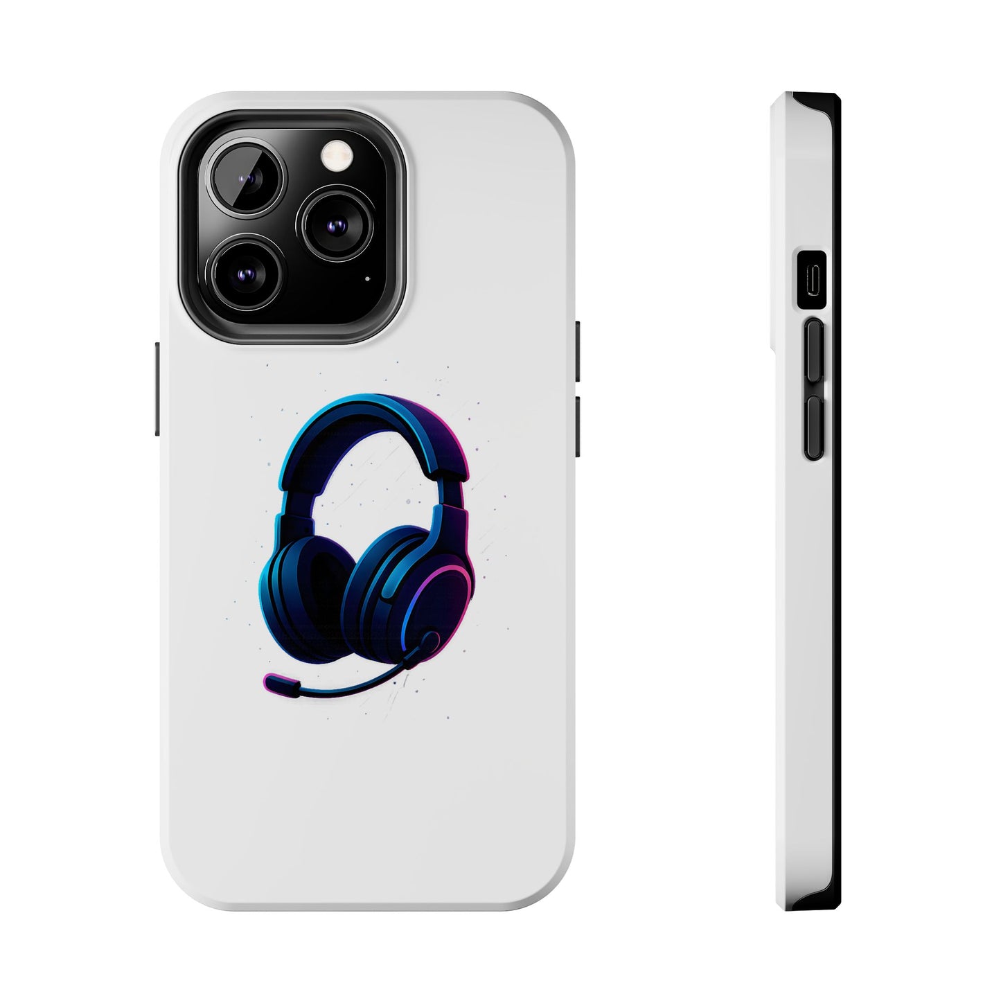 Minimalist Gaming Headset Tough Case - Clean Tech Cover for iPhone & Samsung