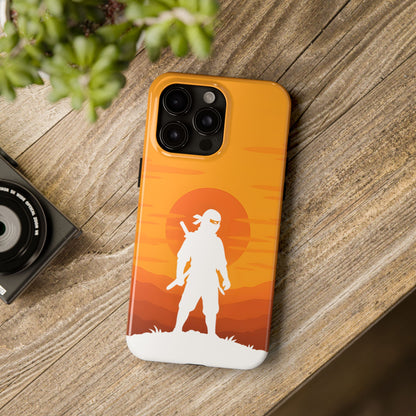 Sunset Shinobi Silhouette Tough Case - Minimalist Ninja Cover for iPhone & Samsung