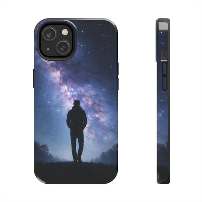 Milky Way Stargazer Tough Case - Celestial Galaxy Silhouette Cover for iPhone & Samsung