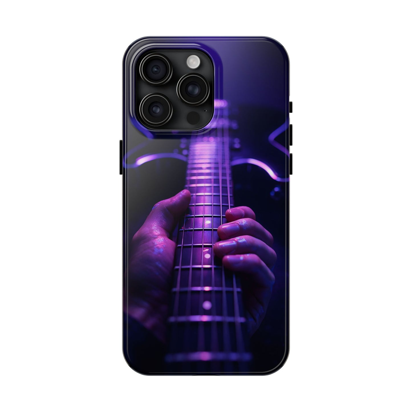 Neon Electric Guitar Tough Case - Purple Stage POV Cover for iPhone & Samsung