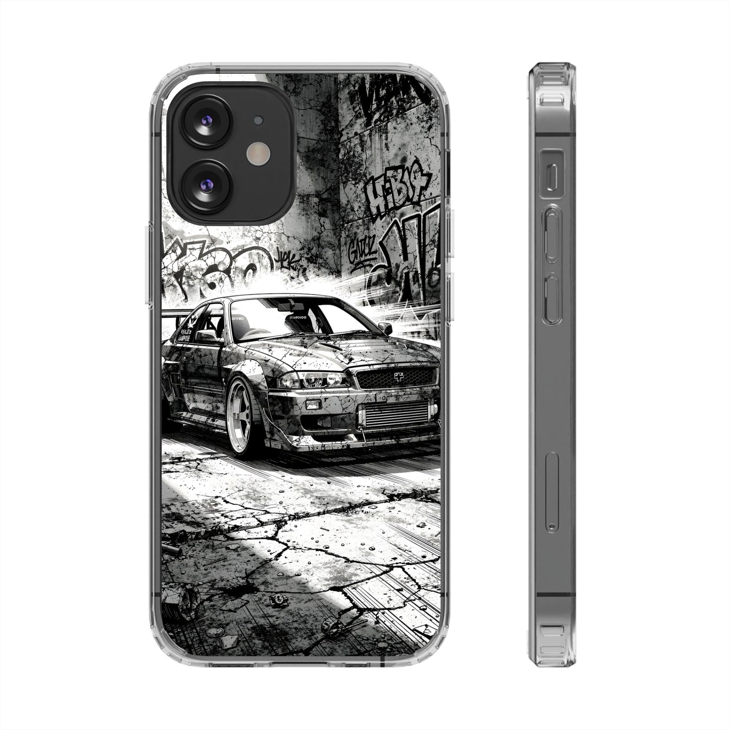 Monochrome Urban Drift Case - MagSafe Compatible JDM Clear Cover