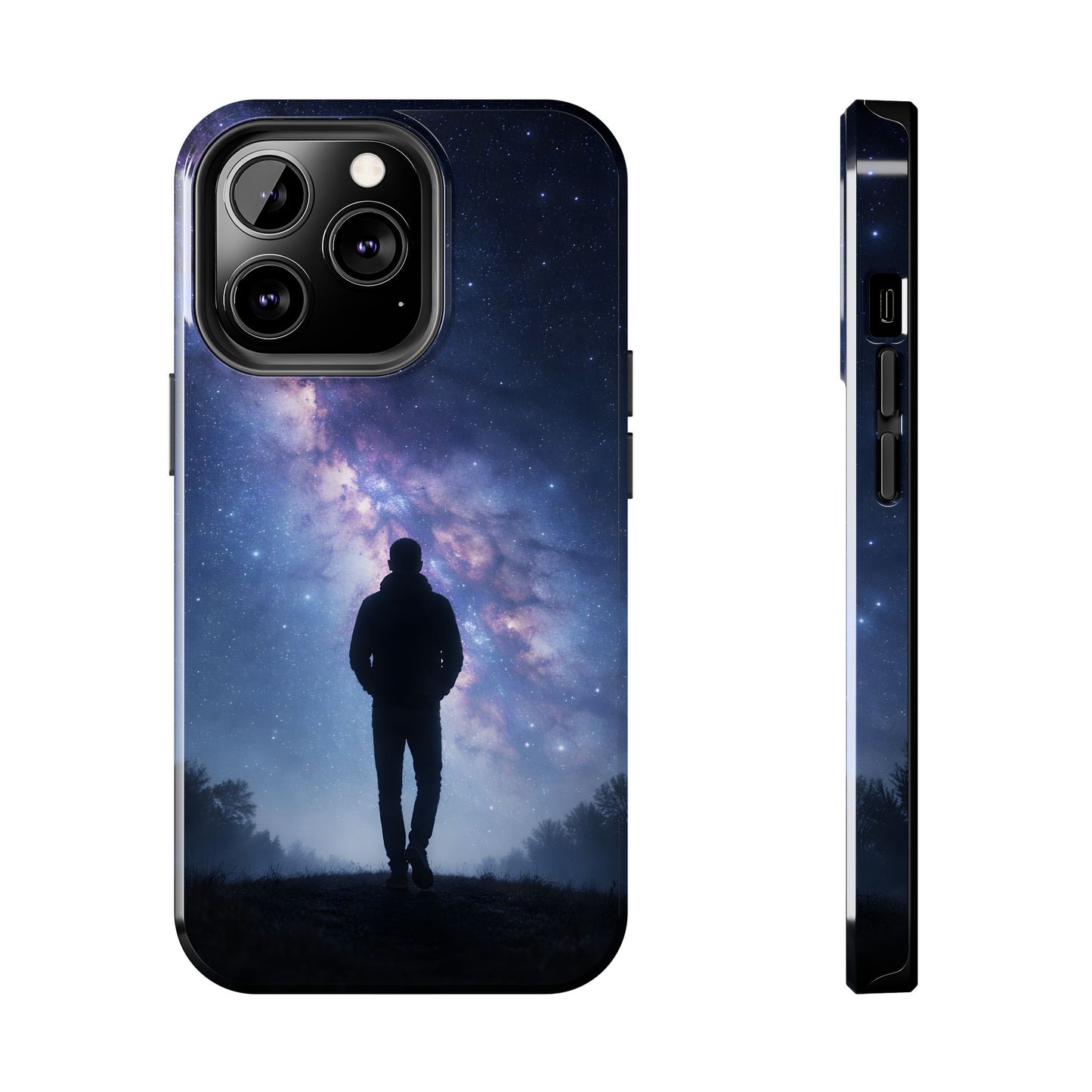 Milky Way Stargazer Tough Case - Celestial Galaxy Silhouette Cover for iPhone & Samsung