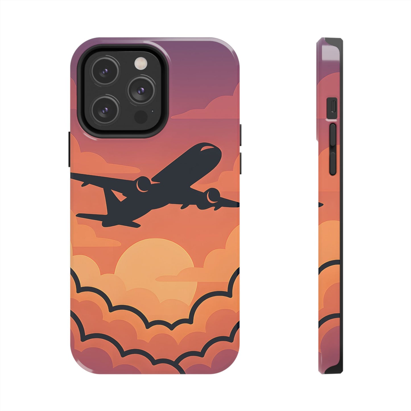 Sunset Flight Tough Case - Minimalist Aviation Aesthetic Travel Cover