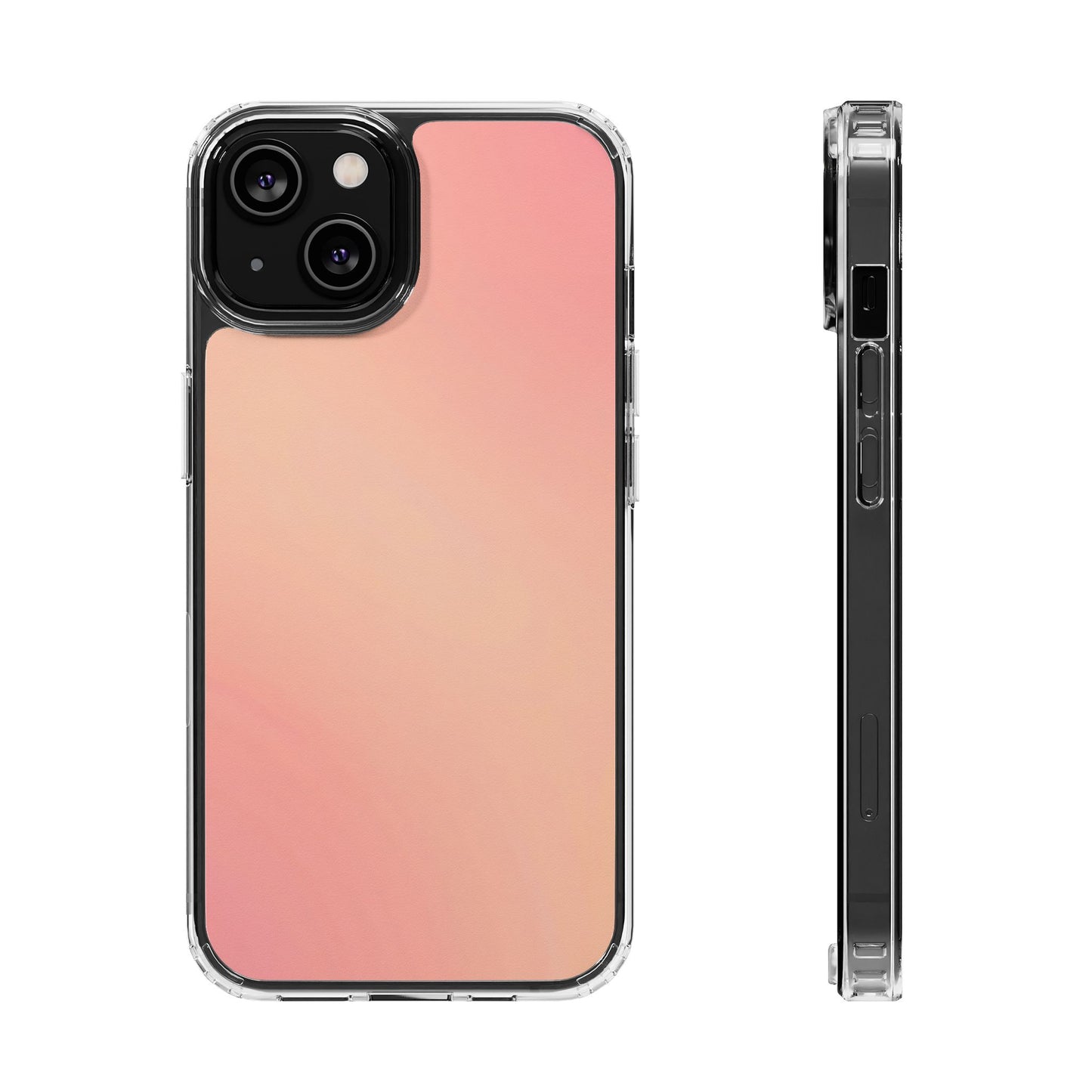 Soft Peach Aura Clear Case - MagSafe Compatible Blush Gradient Cover