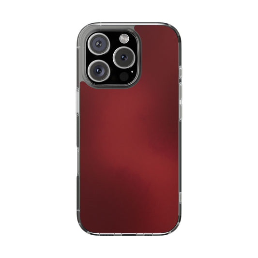 Deep Crimson Aura Clear Case - Premium MagSafe Minimalist Cover