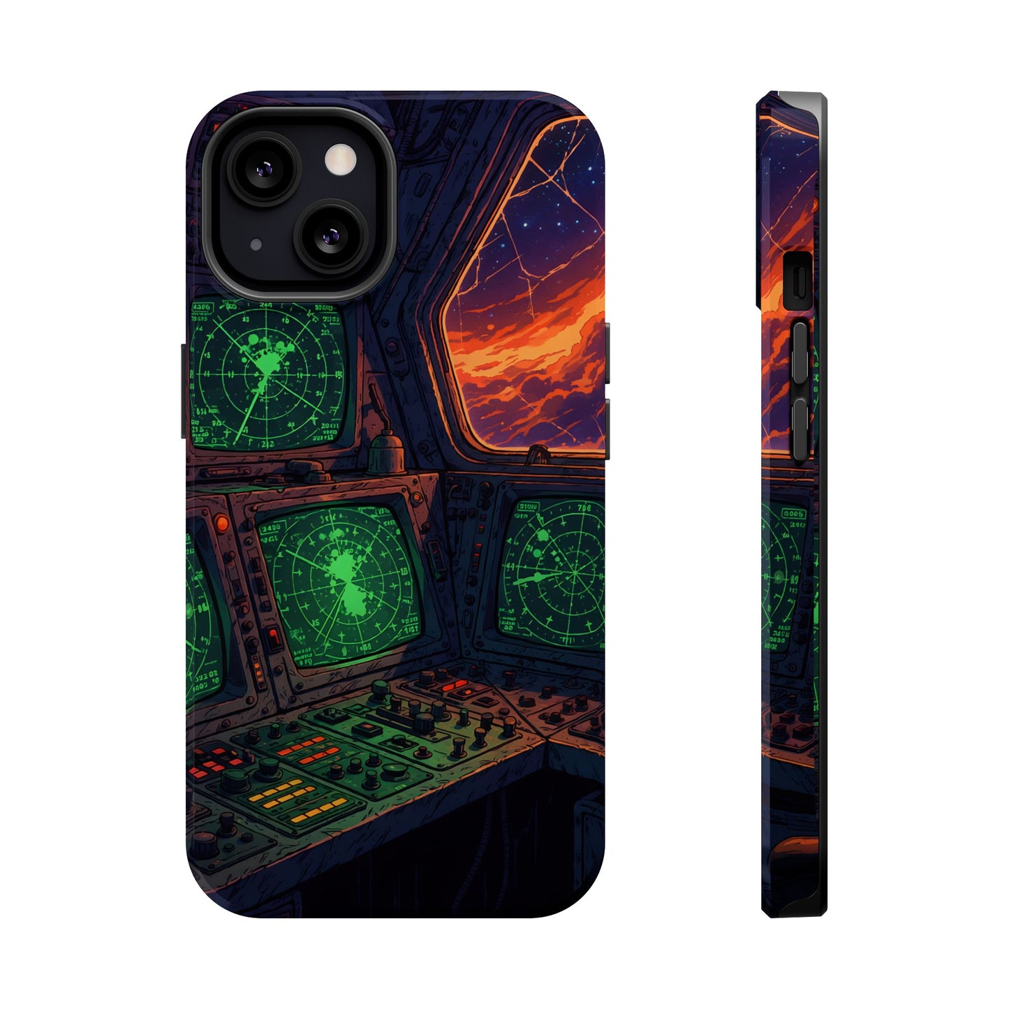 Cosmic Command: Retro Spaceship Cockpit MagSafe Case