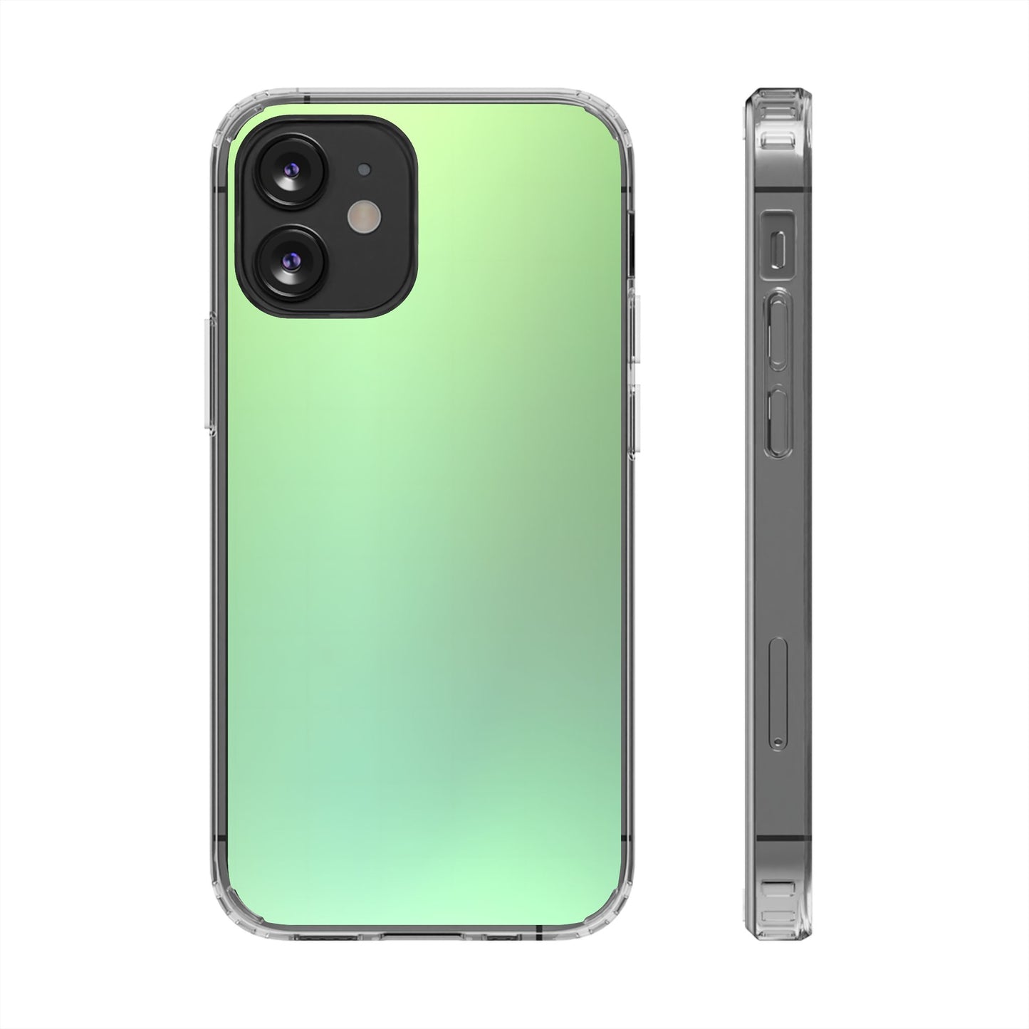 Soft Pistachio Aura Clear Case - MagSafe Compatible Mint Gradient Cover