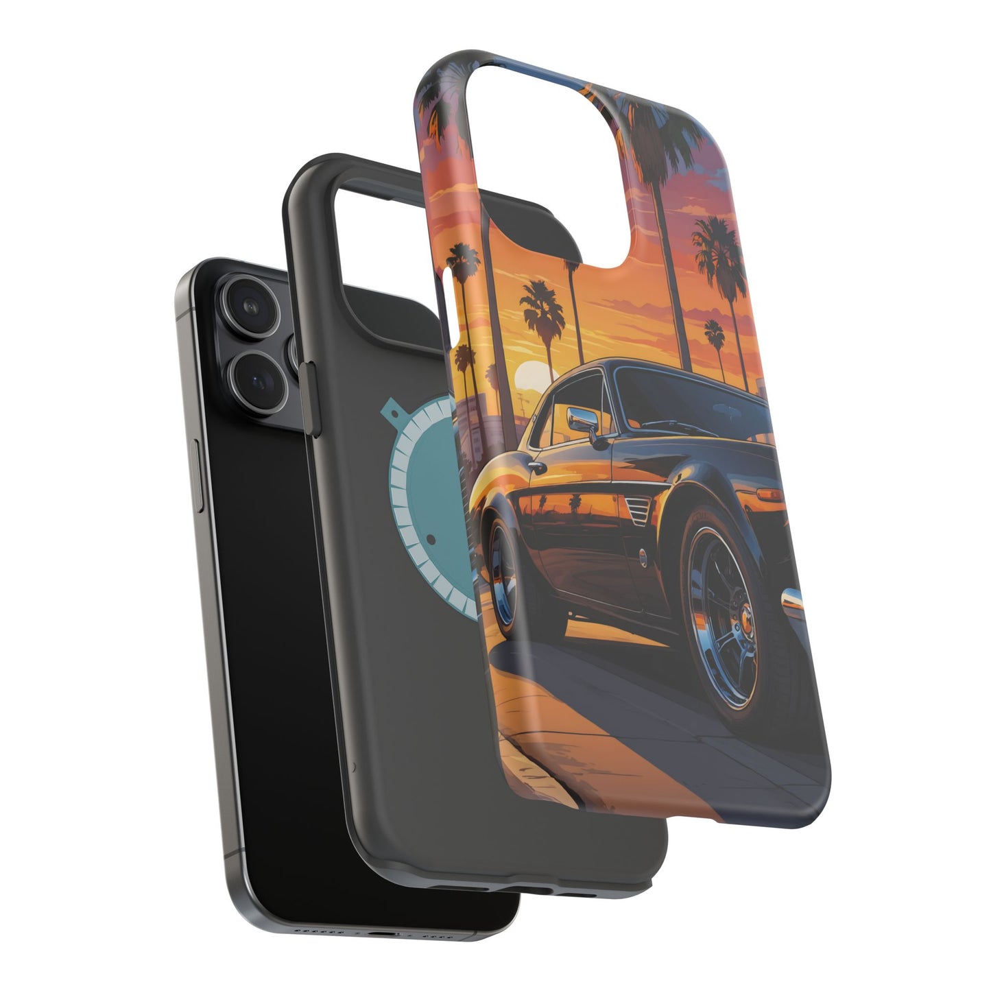 Pacific Cruiser: Cinematic Muscle Car Sunset MagSafe Case