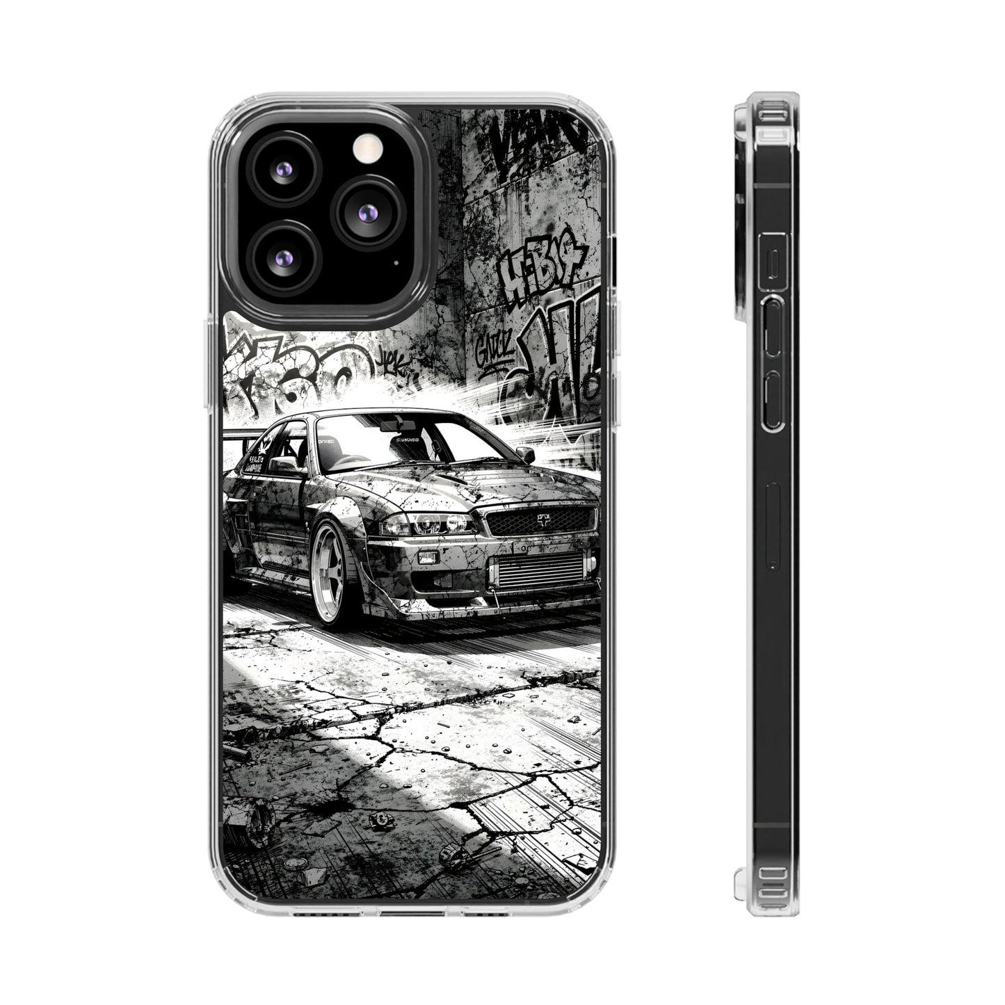 Monochrome Urban Drift Case - MagSafe Compatible JDM Clear Cover