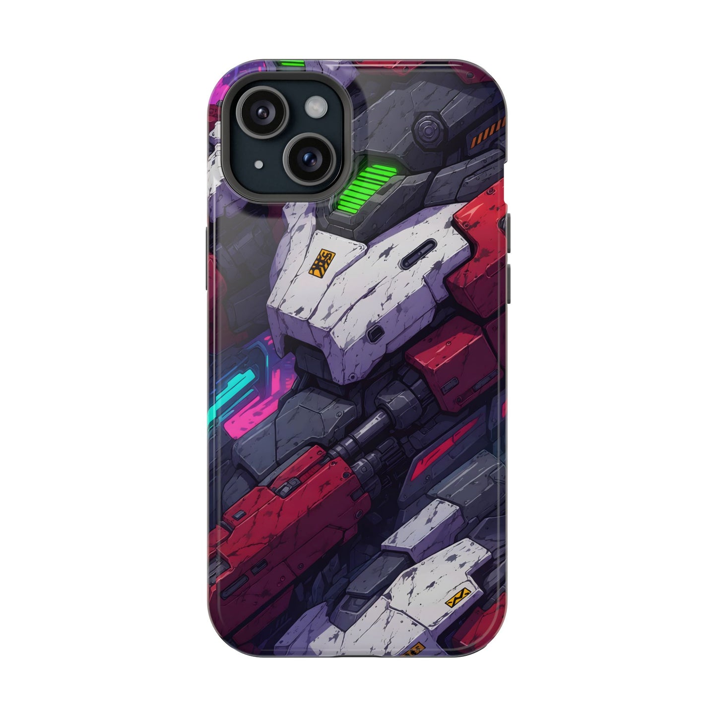 Cyber Armor: Battle-Worn Mecha Print MagSafe Case