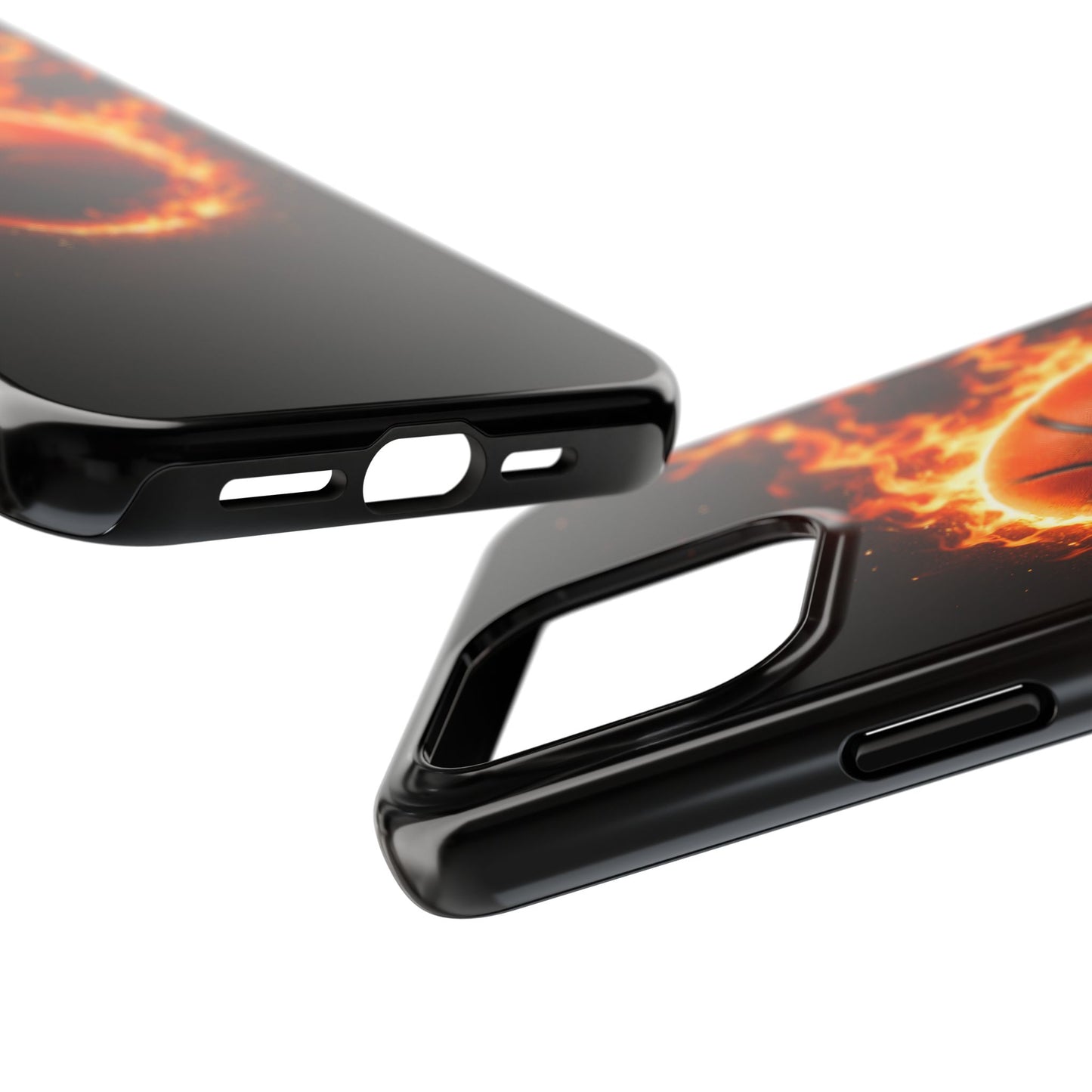 Flaming Basketball Tough Case - Fire Ball Sports Cover for iPhone & Samsung