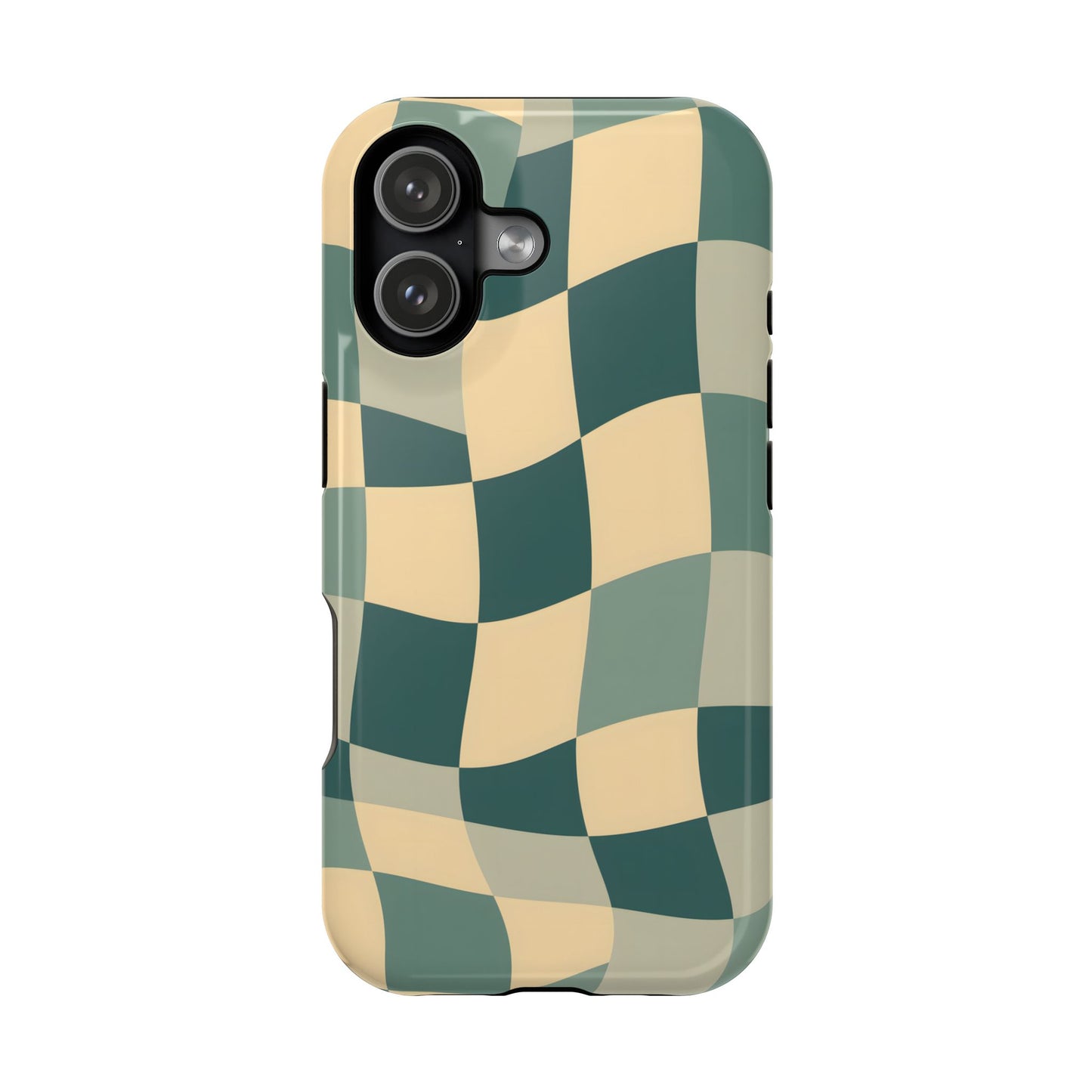 Forest Green Wavy Checkerboard Magnetic Case