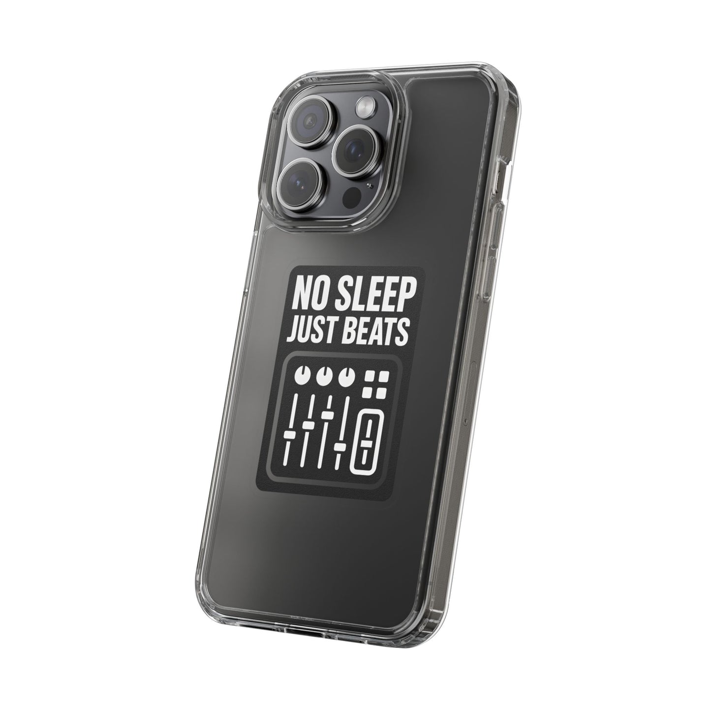 Clear "No Sleep Just Beats" Case - Minimalist DJ & Producer Transparent Cover